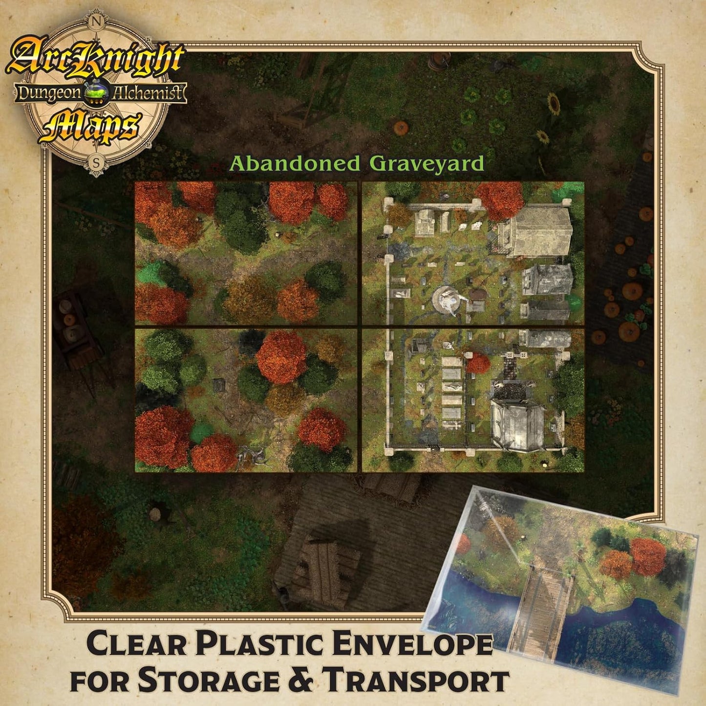Arcknight The Vale of Adventure Roleplaying D&D Battle Map; 16 Modular RPG Maps in 8 Double-Sided Pages, 1" Square Grid, Modular & Versatile DND Map for ttrpg Gaming - for Dungeons & Dragons