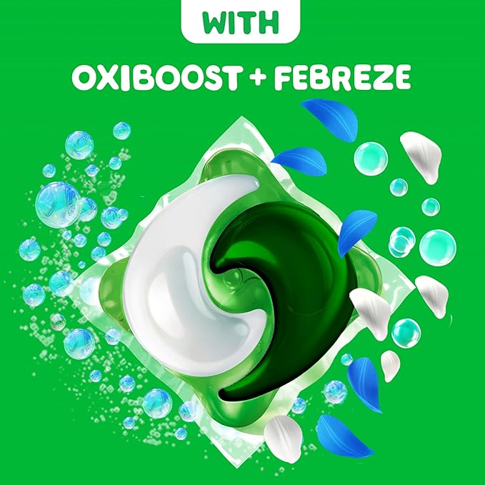 Gain Flings Ultra Oxi Laundry Detergent Pacs, 102 Count, Waterfall Delight Scent, with Odor Defense, concentrated laundry soap pacs