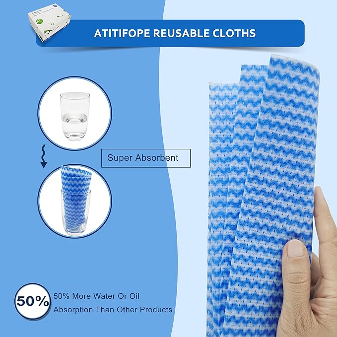 Reusable Cleaning Cloths,50 Count,Thickened Heavy Duty Wipes for Kitchen,Bathroom,Car-Multi-Purpose Cleaning Towels