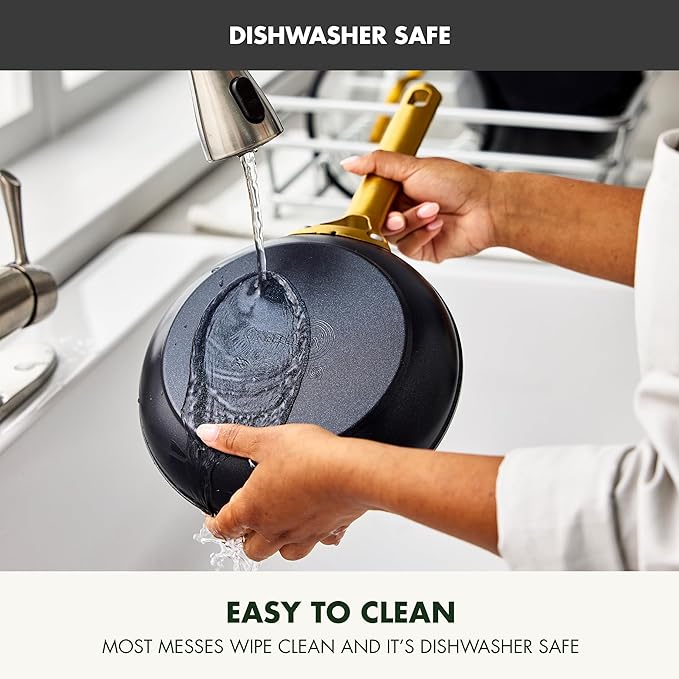 GreenPan Nonstick Reserve Pro 8" Frying Pan, NSF Certified Ceramic, Hard Anodized PFAS-Free Skillet, Stainless Steel Handles, Oven & Dishwasher Safe, Black