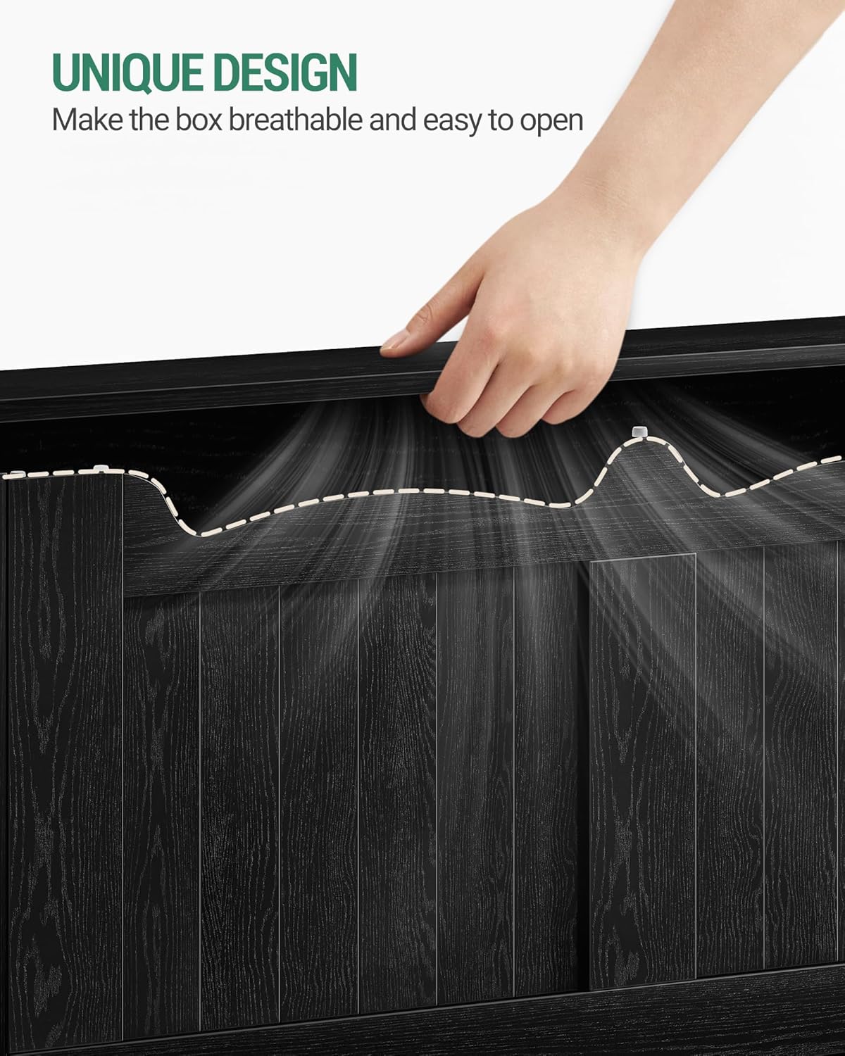 39.4" Storage Chest, Storage Bench Trunk with 2 Safety Hinges,Wooden Box, Lift-Top Chest Organizer, Shoe Bench for Entryway, Bedroom, Living Room, Black SB01004X