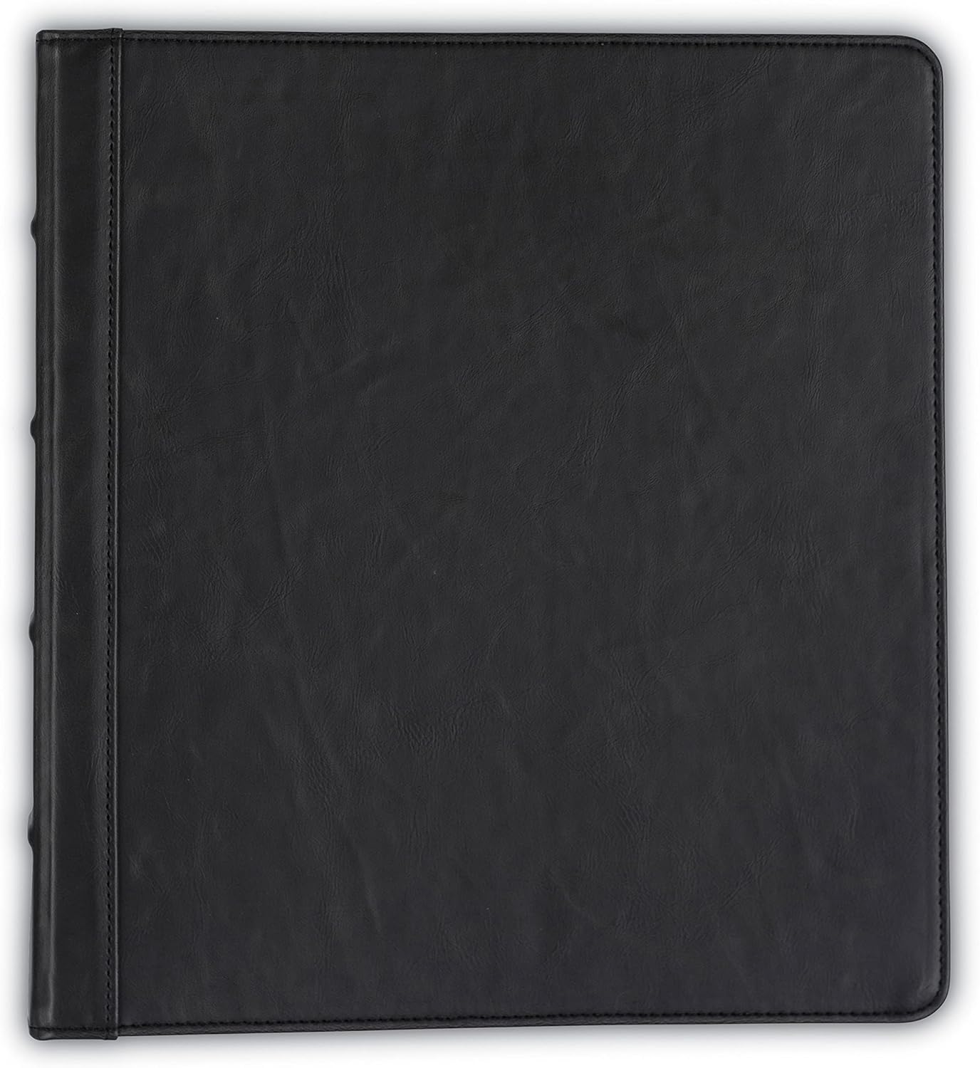 Samsill Vintage Leather 3 Ring Binder, Leather Organizer, Planner, 1.5 Inch, Letter Size 8.5 x 11, No Zipper, Black