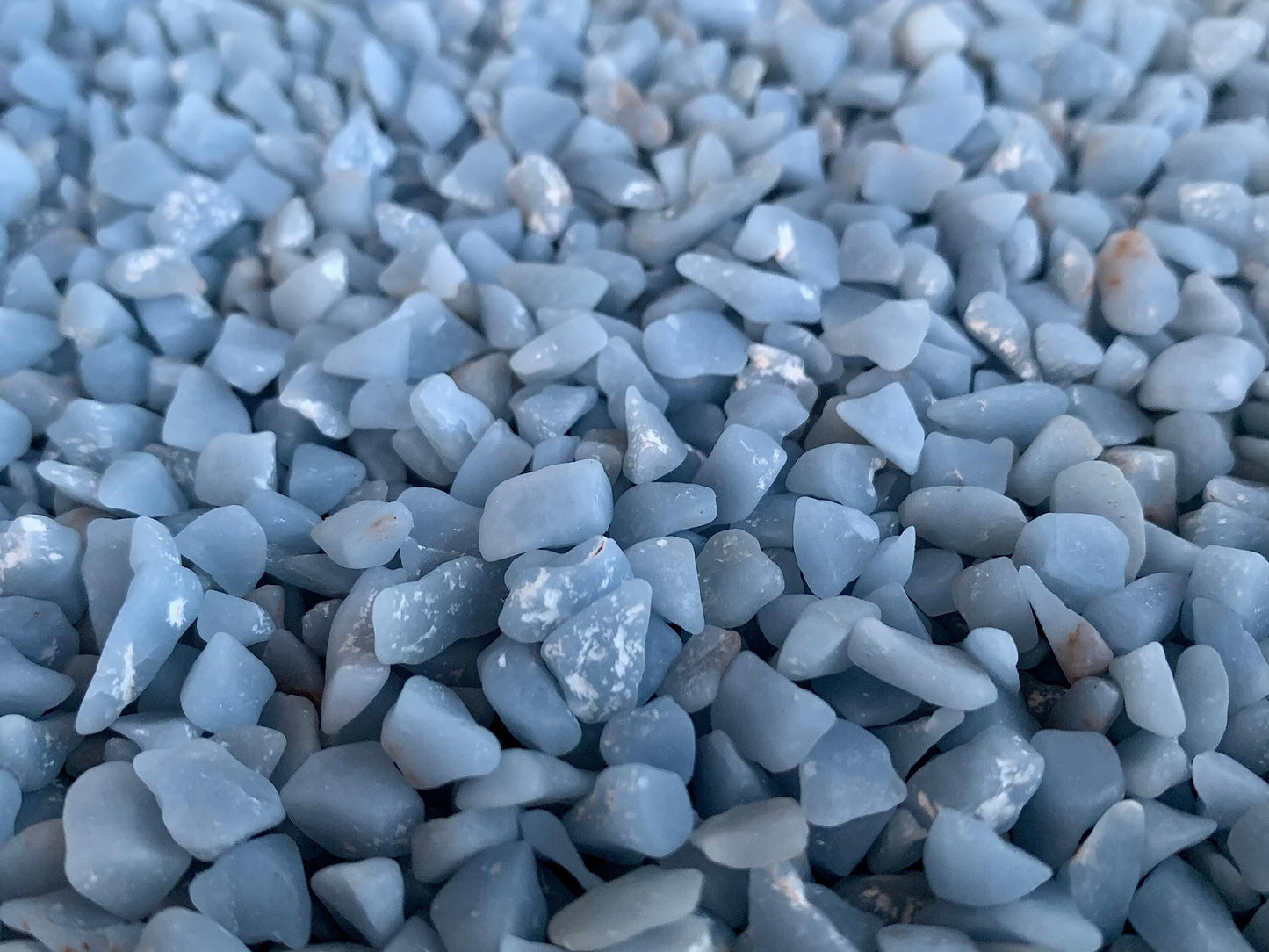 WHOLESALE Natural Semi Tumbled Angelite Gemstone Chips, Crushed Mini Crystals, Undrilled Crystal Chips (Angelite, 0.5 Pound)
