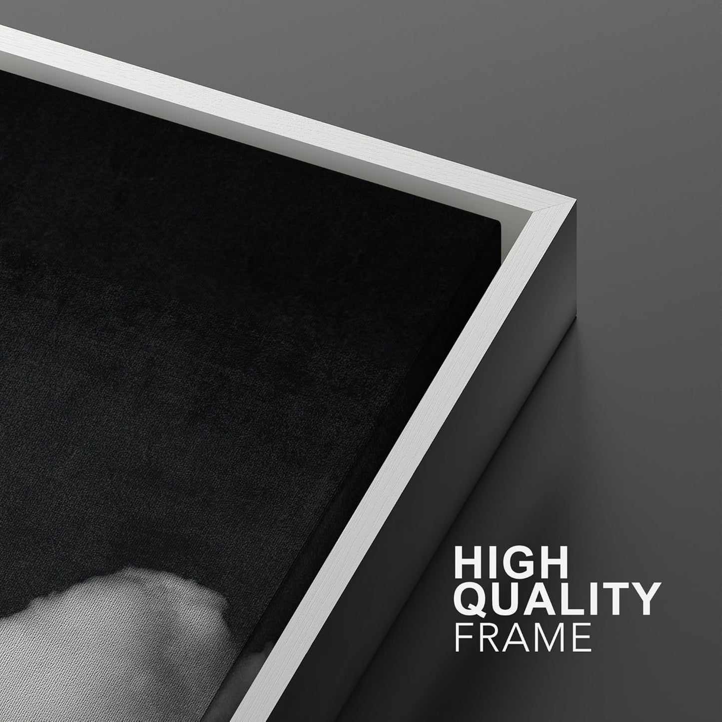 SIGNWIN Framed Canvas Print Wall Art Moody Black and White Cloud Illustrations Modern Art Decorative Contemporary for Living Room, Bedroom, Office - 16"x24"x2 White