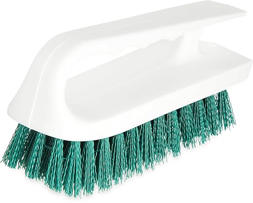 SPARTA 4002409 Ergonomic Iron-Shaped Handle Scrub Brush, 6", Green