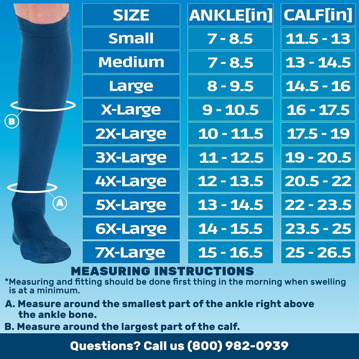 ABSOLUTE SUPPORT Cotton Compression Socks for Women & Men 20-30 mmhg Knee High