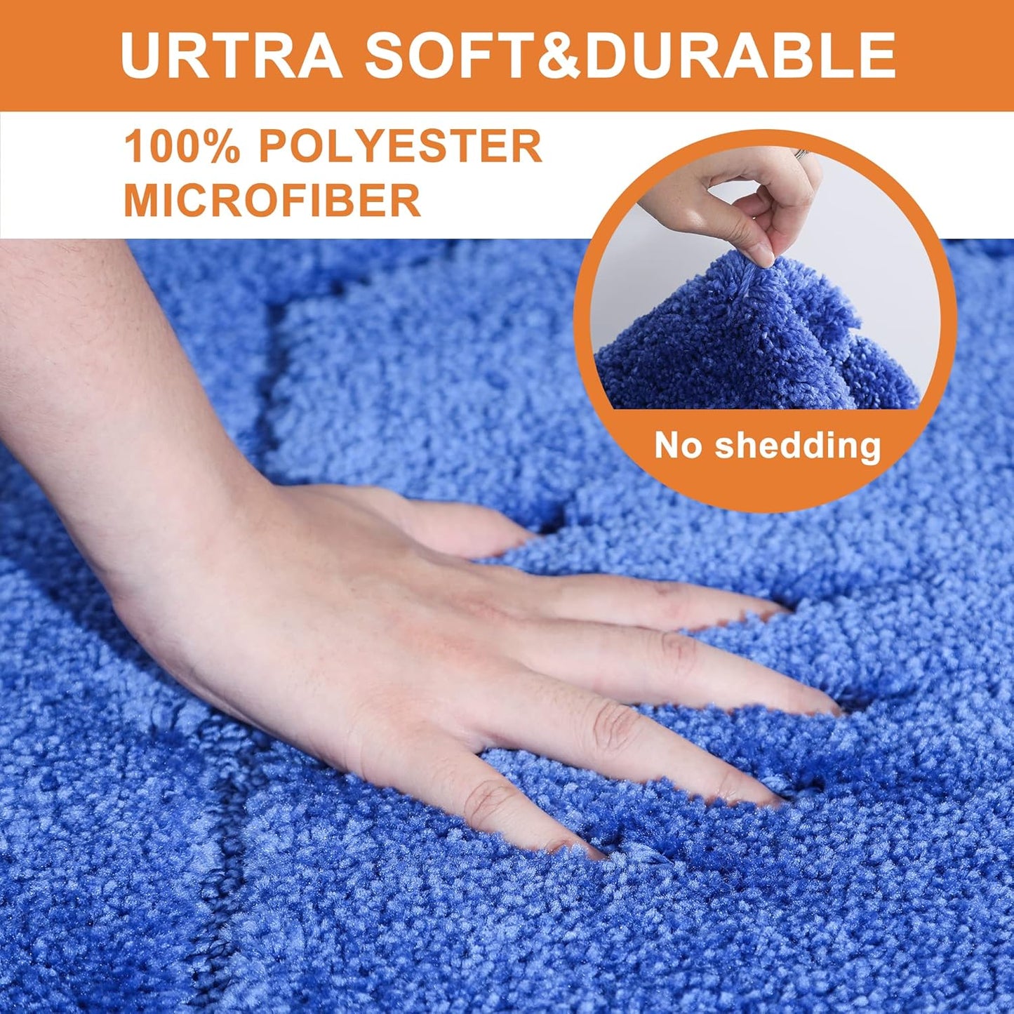 BEQHAUSE Bathroom-Rugs-Non-Slip-Soft-Thick-Bath Mats for Bathroom Floor-Absorbent Shower Mat Machine Washable Quick Dry Bath Mat for Shower, and Tub 20"x32",Navy Blue