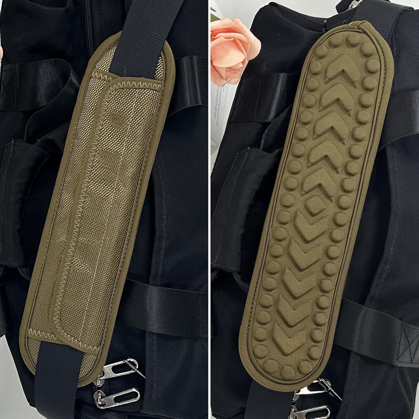 FIEL 2 Pack 3D Cushion Air Breathable Universal Shoulder Strap Pad, for Shoulder Bags (Khaki)