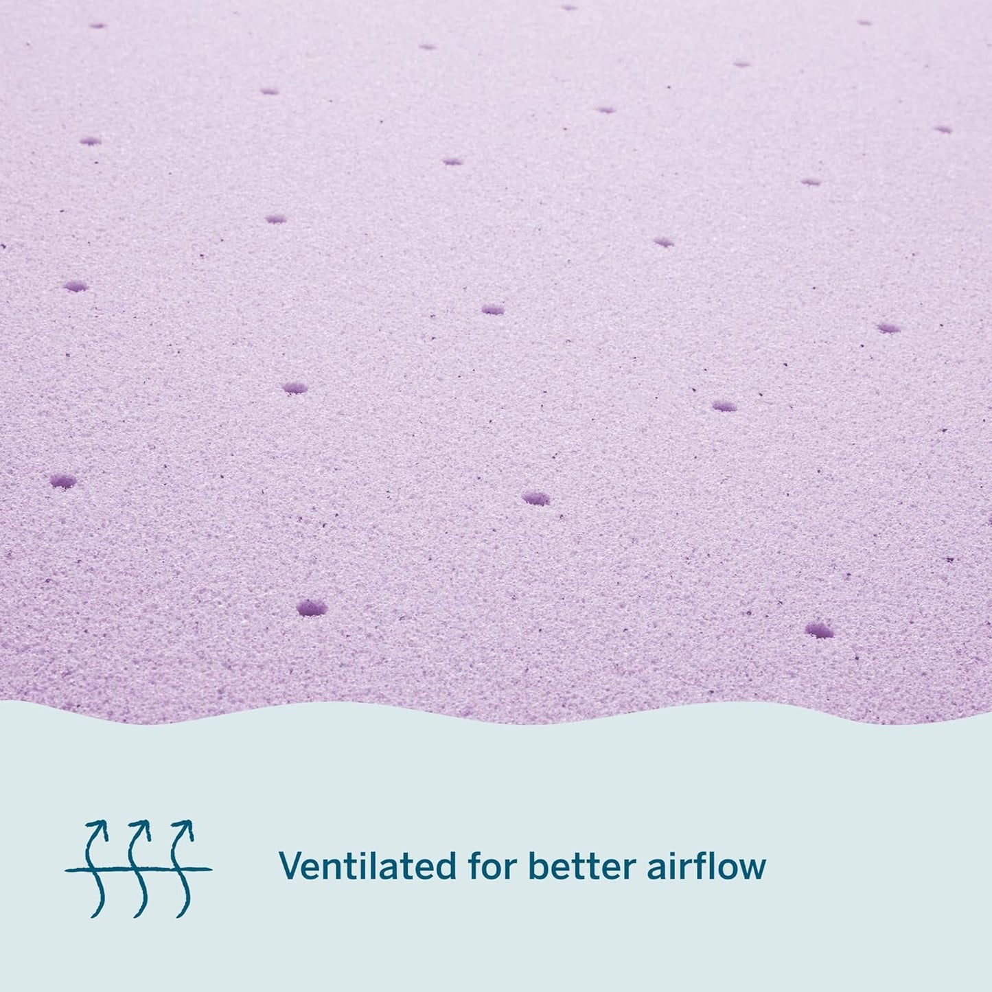 Lucid 2 Inch Lavender Infused Memory Foam Mattress Topper - Ventilated Design – Pressure Relieving Bed Topper - Mattress Pad – CertiPur Certified - Twin Size