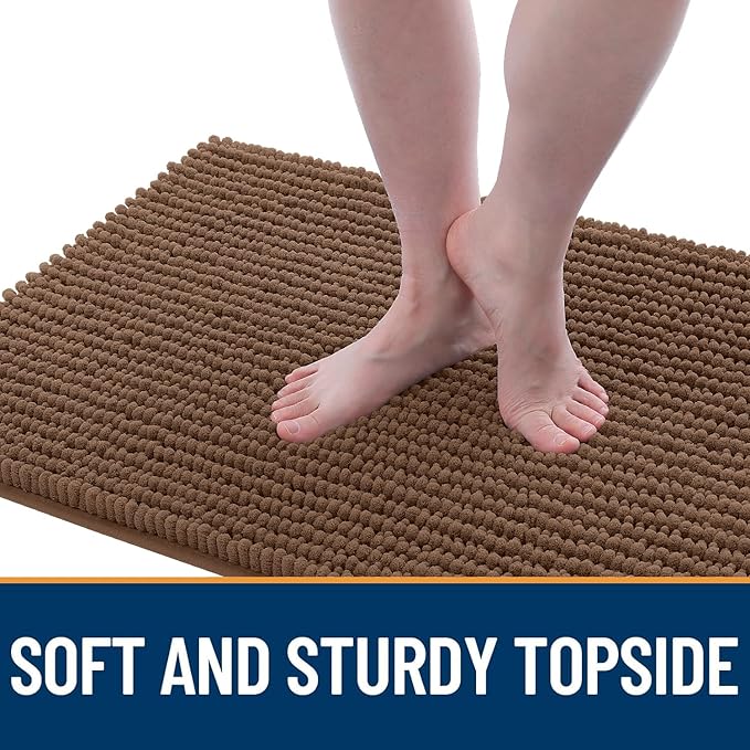 OLANLY Dog Door Mat for Muddy Paws 40x32, Ultra Absorbent Chenille Mud Doormat, Non-Slip Washable and Dirt Trapping Doormat for Indoor Entryway, Quick-Dry Indoor Pet Bed Mats for Dogs, Mocha