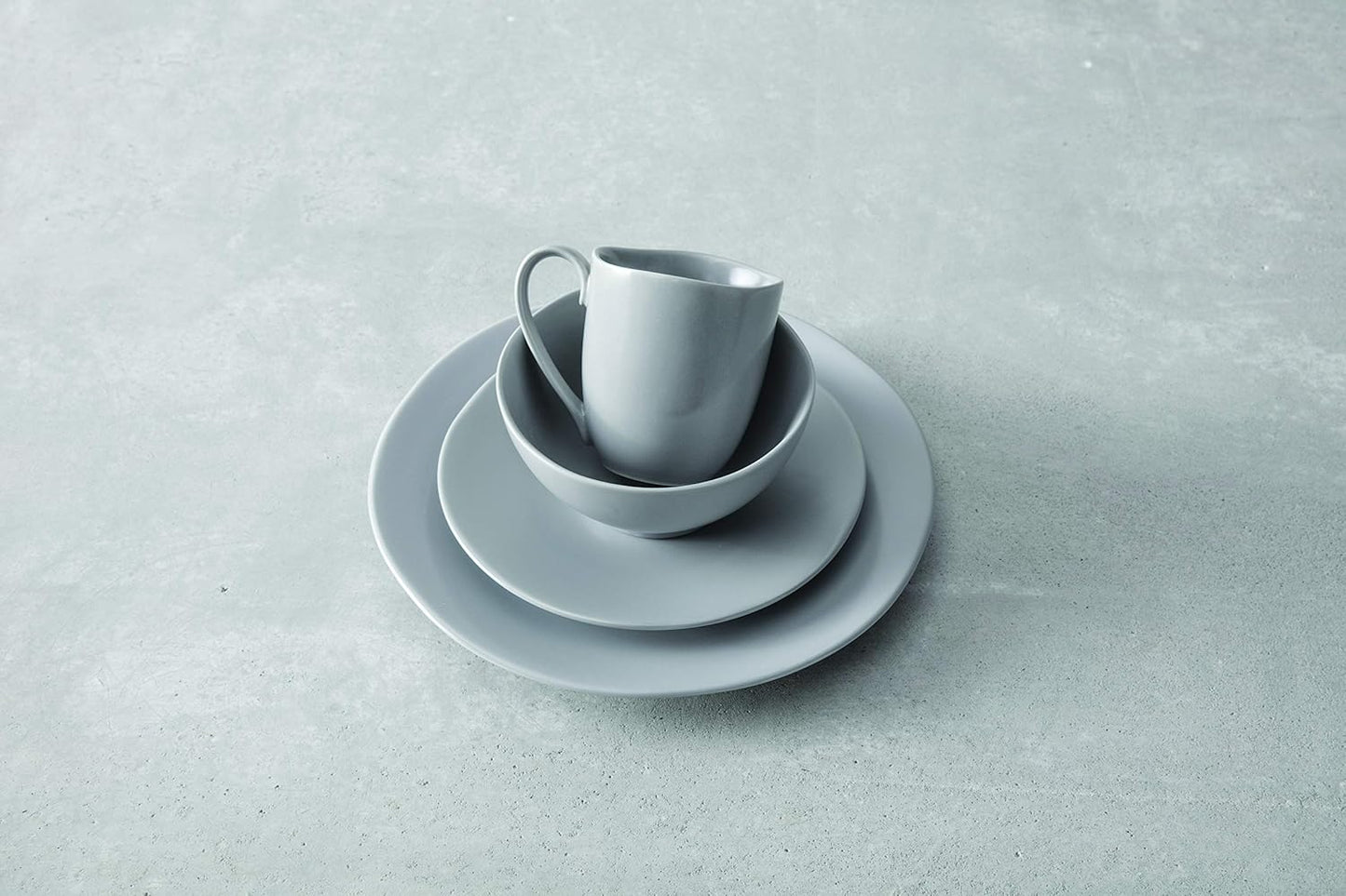 Fortessa Vitraluxe Dinnerware Heirloom Matte Finish Tapered Mug, 11.5 Ounce, Smoke, Set of 4