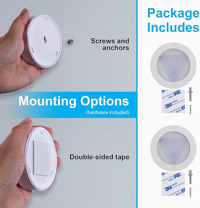 GE Wireless LED Puck Lights, Battery Operated, 20 Lumens, Touch Light, Tap Light, Stick On Lights, Under Cabinet Lighting, Ideal for Kitchen Cabinets, Closets, Garage, 6 Pack, 45994