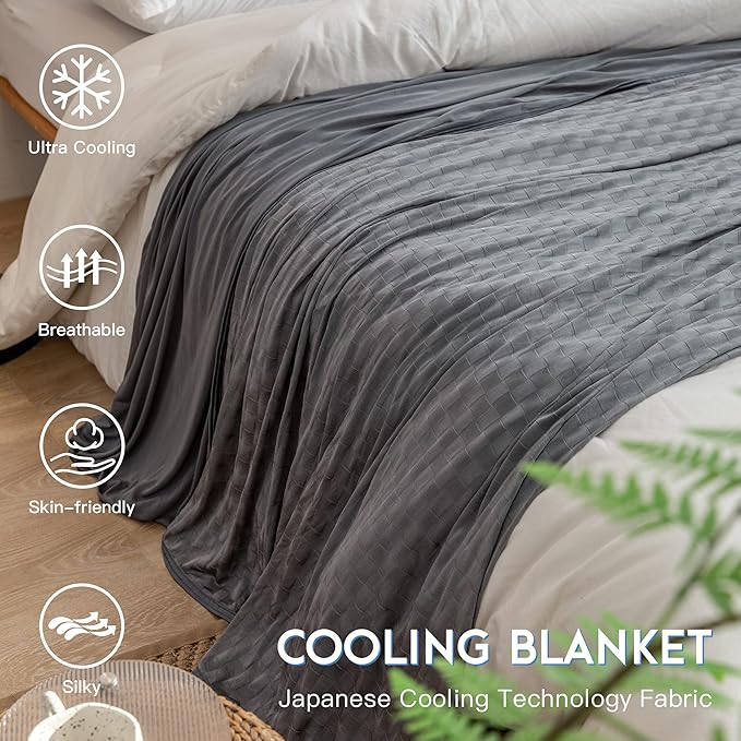 AmyHomie Cooling Blanket,90"x108"King Size,Summer Blankets with Double Sided Cold Effect, Arc-Chill Q-Max>0.5 Cool Fiber, Breathable Lightweight Blankets for Hot Sleepers Night Sweats