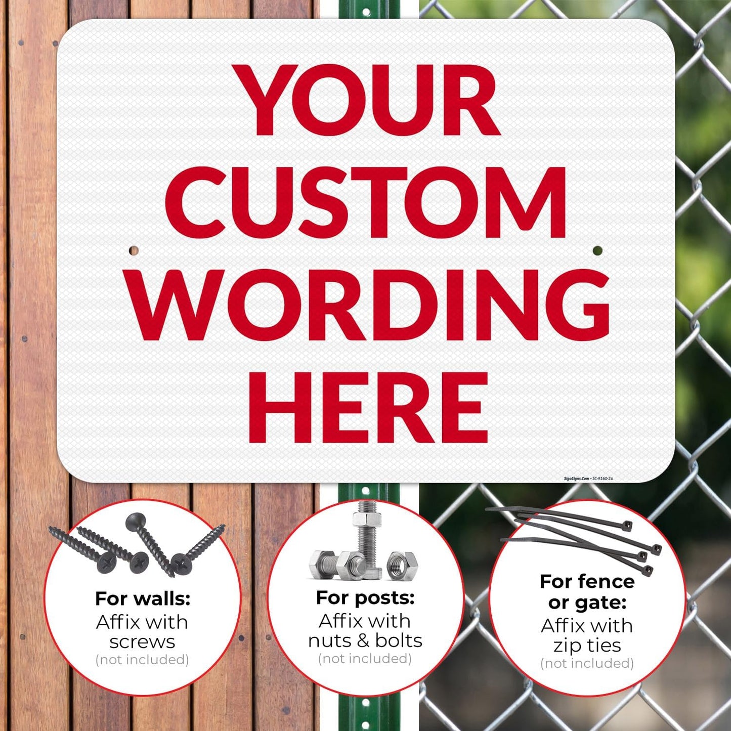 Custom Sign, Personalized Metal Signs, Customize for Office, Business, Workplace, Office, Home, Delivery Signs 18x24 Inches, 3M EGP Reflective .080 Aluminum, Fade Resistant, Made in USA by Sigo Signs