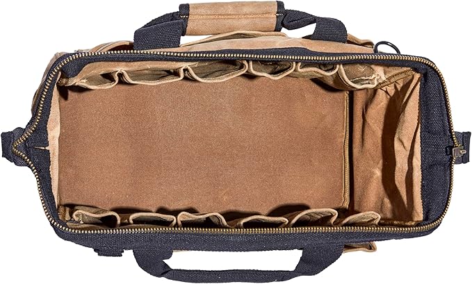 Readywares Tool Bag, Heavy Duty Waxed Canvas Bag for Gear, Tools, Supplies and Equipment (18", Tan)