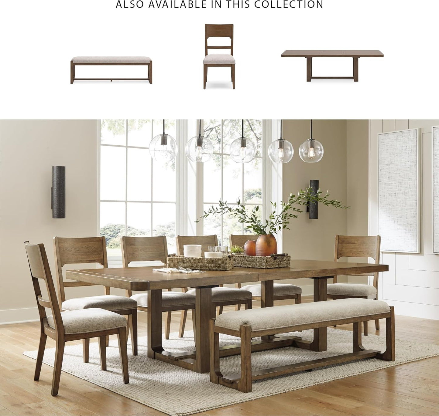 Signature Design by Ashley Cabalynn Traditional Dining Chair Set, 2 Count, Brown & Tan