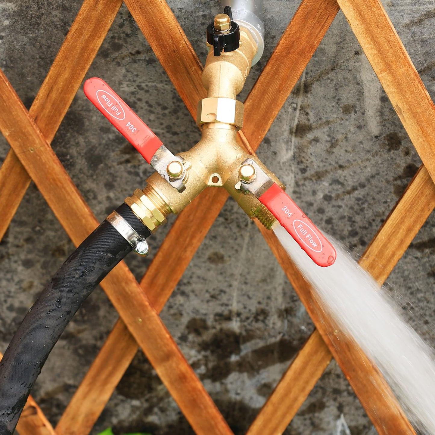 SIGURANTA Garden hose splitter, full-flow, heavy-duty brass 2-way high flow, outdoor faucet Y-valve closure diverter connector, garden hose high-flow diverter adapter. (2-Way Full Flow 1PCS)