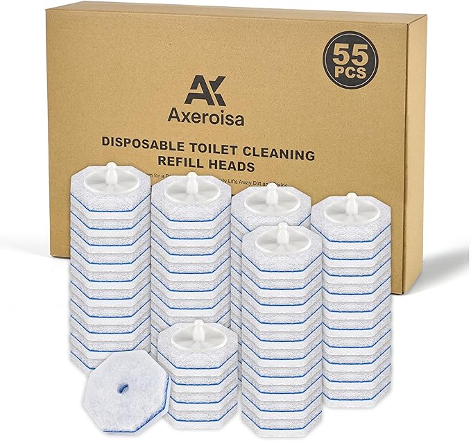 55 Count Toilet Bowl Wand Refills For Clorox, Upgrade Disposable Replacement Heads, Compatible with Clorox Toilet Wand Refills for Bathroom Cleaning