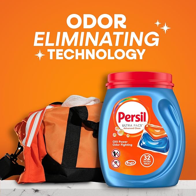 Persil Ultra Pacs Advanced Clean Oxi+Odor Power Laundry Detergent, 57 count