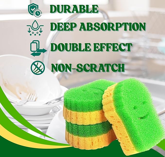 MIMI MIMI Cleaning Supplies - 27Pcs Cleaning Tools - 5 Scrub Sponges, 12 Crevice Cleaning Brush, 10 Non Scratch Wire Dishcloth. Smart Kitchen Tools, Bathroom & Kitchen. Home Must Haves.