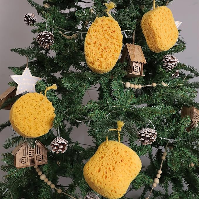 myHomeBody Bath Sponge, Foam Loofah, Body Scrubber for Bathing, Exfoliating Shower Pouf for Shower - Large Size, Lots of Lather, Oval, 3 Pack