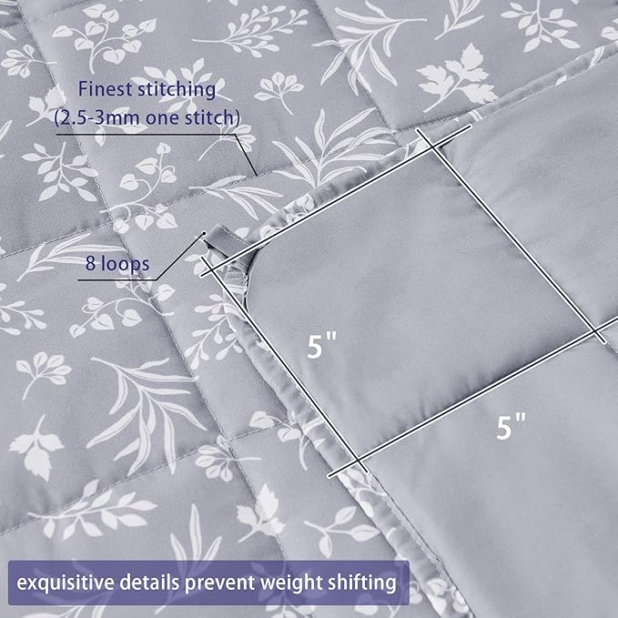 25 lbs Weighted Blanket Queen Size for Adults (60”x 80”, Dove Grey) Cooling Heavy Blanket for Sleeping Perfect for 240-260 lbs, Winter Thick Breathable Blanket with Premium Glass Bead