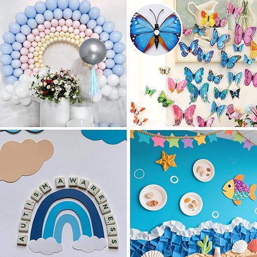 Double Sided Sticky Dots with Pull Tab, 0.79" Adhesive Sticky Tack Tape, Clear Museum Putty Sticky Glue for Wall Hanging, Crafts, Balloons, Poster, Decorations No Residue, 126 Dots