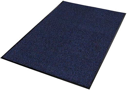 Guardian Platinum Series Indoor Wiper Floor Mat, Rubber with Nylon Carpet, 4'x4', Blue