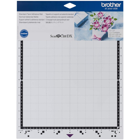 Brother ScanNCut DX Mat CADXMATSTD12, 12" x 12" Standard Tack Adhesive for Cardstock, Vinyl, Foam and More, Replacement Accessory