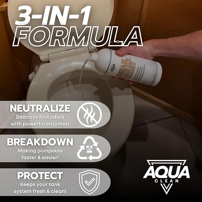 Marine & RV Holding Tank Treatment – Breaks Down Waste Fast, Neutralizes Odors, Powered by Organic Enzymes – Eco-Friendly & Biodegradable Formula, 32 oz (up to 16 Treatments) – Made in USA