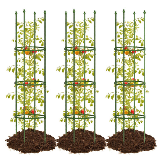 joyhalo 3 Pack Tomato Cages for Garden, 59 Inch Tomato Cage Heavy Duty, Height Adjustable Tomatoes Trellis for Climbing Plants Vegetables Flowers Cucumber Peony