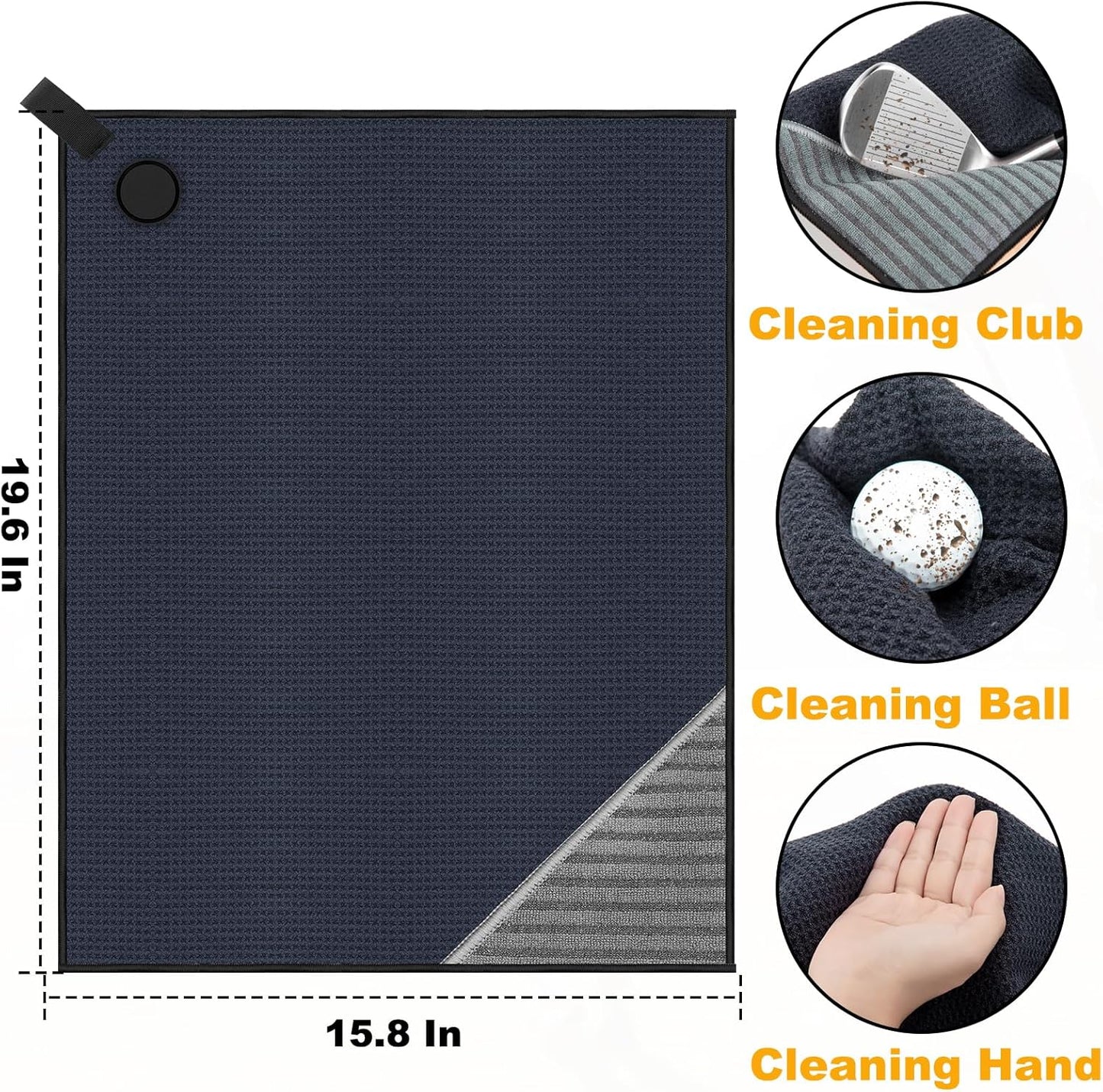 Magnetic Golf Towel, 3 PCS Microfiber Golf Towels with Brush and Divot Tool for Men, Industrial Strength Magnet Accessories for Strong Hold to Golf Bags, Carts or Clubs (3 Pack Red)