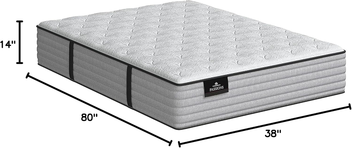 Kingsdown Passions Aspiration 14" Plush Hybrid Mattress, Twin XL,Tan