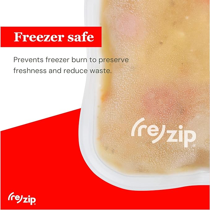 (re) zip 4-Piece Reusable Lunch & Leftovers Food Storage Bags – Leakproof, Airtight, BPA-Free, Food-Safe PEVA – Freezer Safe & Travel Friendly – Includes 1 Gallon, 2 Sandwich & 1 Snack Bag