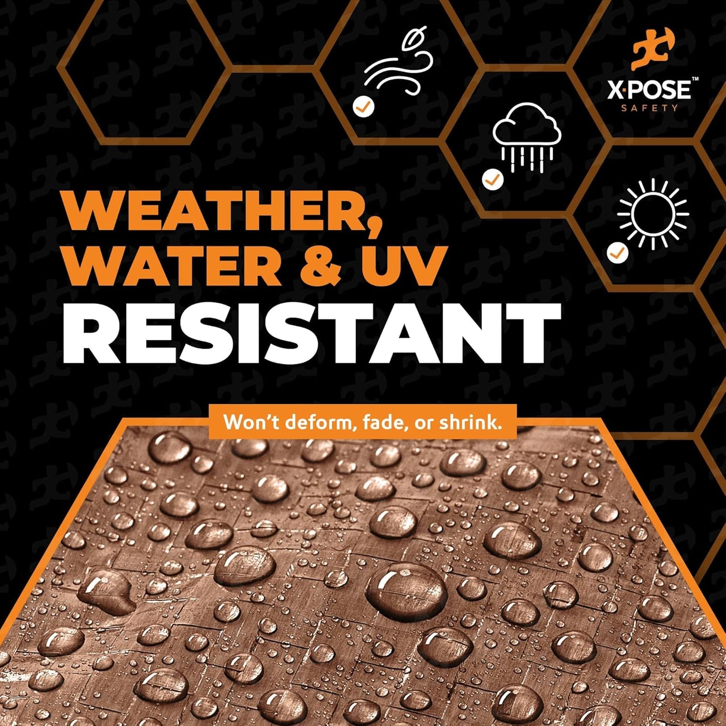 Multipurpose Protective Cover Brown Poly Tarp 30' x 50' - Durable, Water Resistant, Weather Resistant - 5 Mil Thick Polyethylene - by Xpose Safety