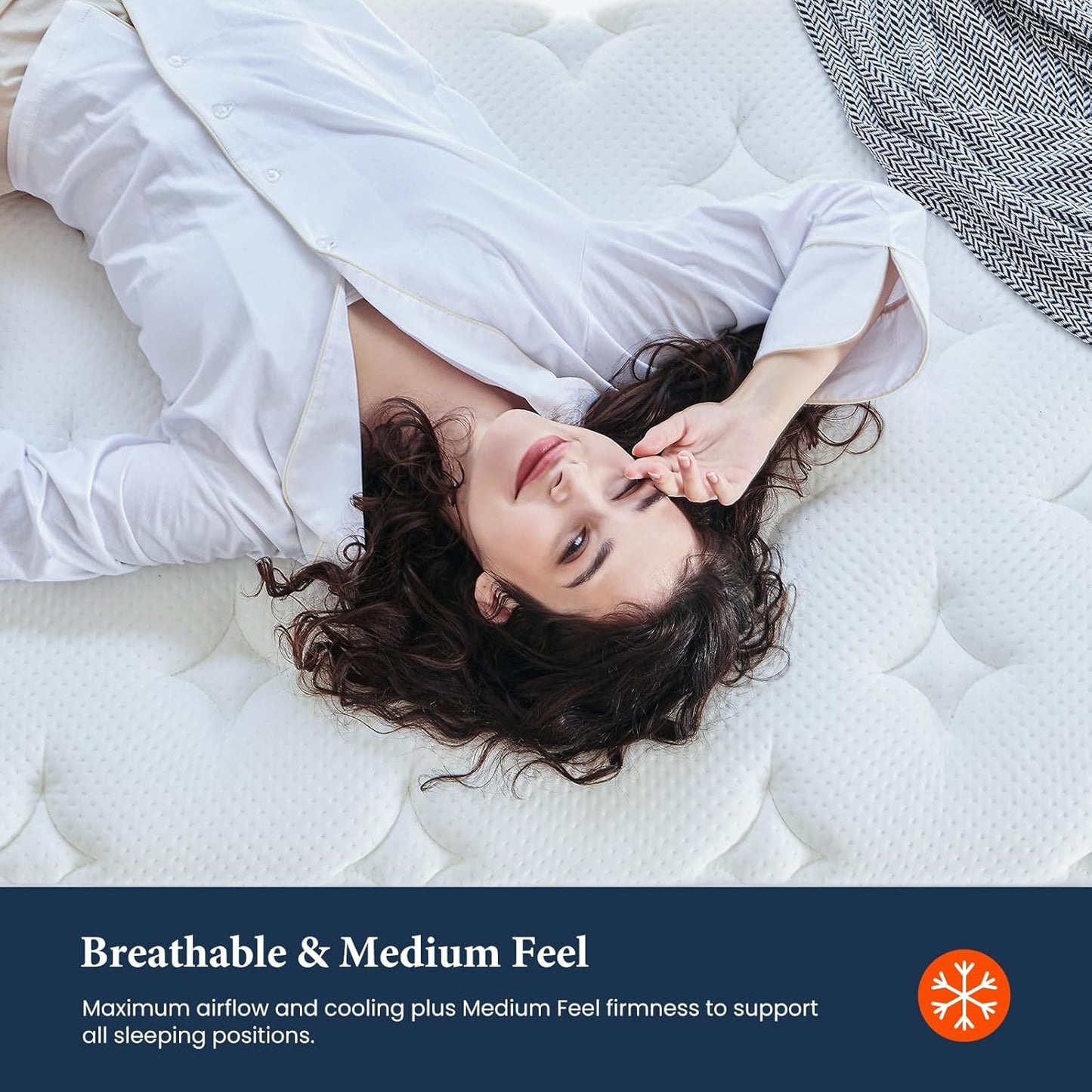 Coolvie Full Size Mattress 14 Inch, Hybrid Full Mattress in a Box, 4 Layer Premium Foam with Pocket Springs for Motion Isolation and Pressure Relieving, Medium Firm Feel, 100-Night Trial