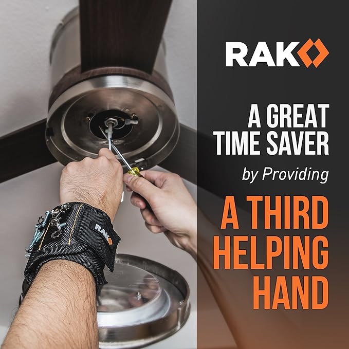RAK Magnetic Wristband Gifts for Men - Premium Tool Belt for Holding Screws Nails with Powerful Magnets, Cool Gadgets Stocking Stuffers for Men, Holiday for Dad, Husband, Grandpa, Him