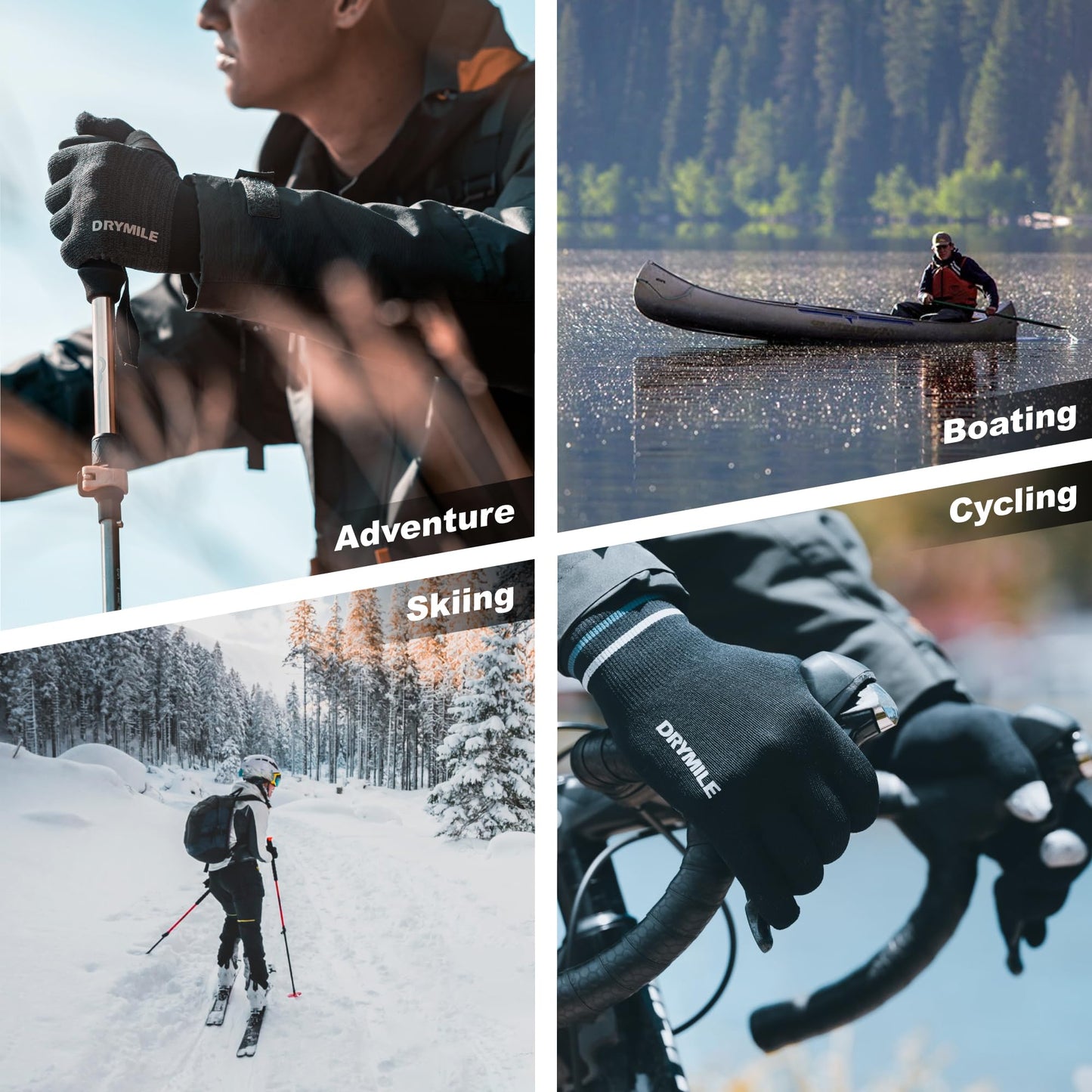 DRYMILE HYLA Waterproof Dexterity Gloves – All-Weather Wool Blend Gloves for Men & Women – Touchscreen & Non-Slip Grip – Hiking, Cycling, Fishing, Hunting & Work.- L, Heather Grey