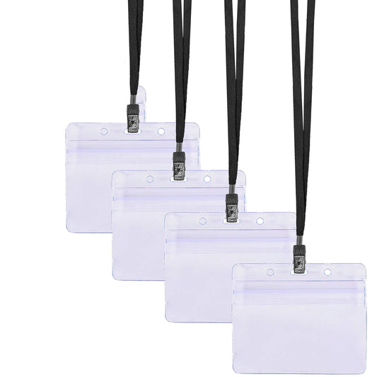 SEE-IT! 330 pcs Make 110 Name Tag Holders with Lanyards and White Insert Cards, Quick Load No Zipper Badge Protector ID Holder Heavy Duty Reusable Business School Church Conference