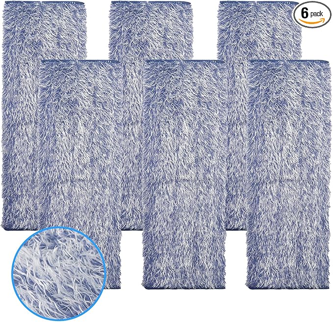 6 Pack Microfiber Dusting Pad Replacement for Bona Family of Mops, Washable & Reusable 18.3 x 6.1 Inch Mop Replacement Pads for Hardwood and Multi-Surface Floors Cleaning Head, Wet/Dry Mop