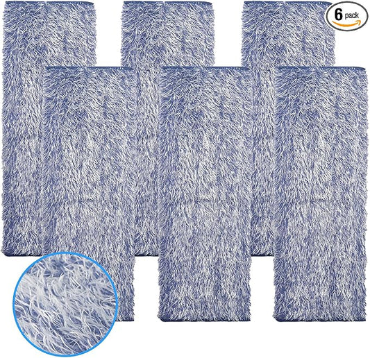6 Pack Microfiber Dusting Pad Replacement for Bona Family of Mops, Washable & Reusable 18.3 x 6.1 Inch Mop Replacement Pads for Hardwood and Multi-Surface Floors Cleaning Head, Wet/Dry Mop