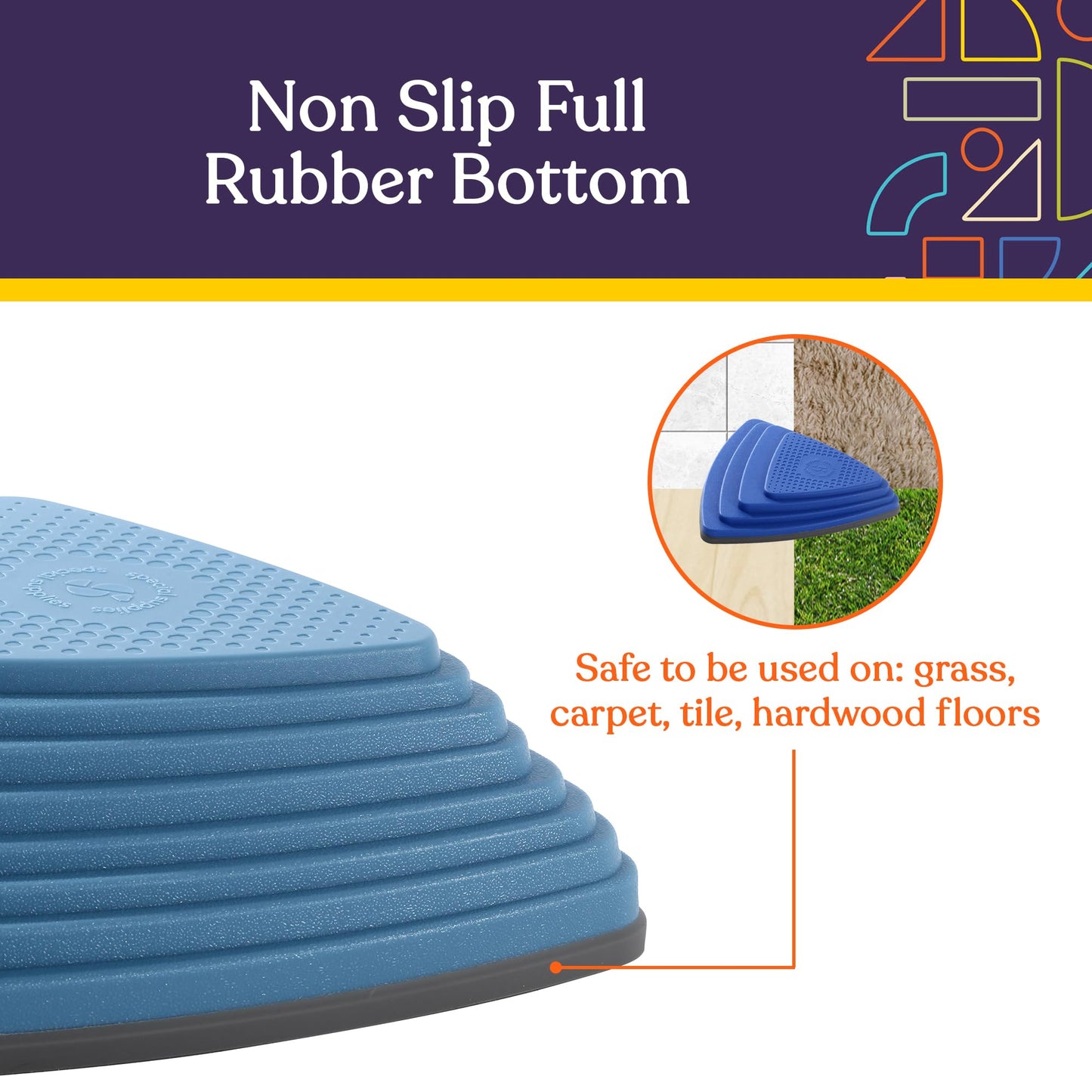 Special Supplies 10 Stepping Stones for Kids Indoor and Outdoor Balance Blocks Promote Coordination, Balance Strength Child Safe Rubber, Non-Slip Edging (Ocean)