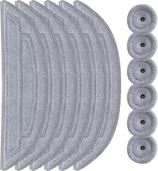 12Pack Microfiber Mop Cloths Compatible with Roborock S8 MaxV Ultra, S8 Max Ultra Robot Vacuum,6 Pack Mop Pad Replacement Accessories with Dual Sonic Vibrations Modules