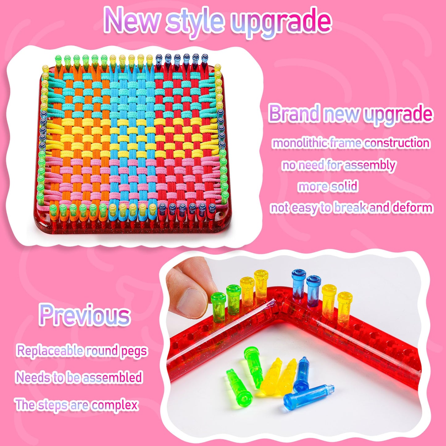 CCTVRTV Weaving Loom Kit Toys for Kids and Adults, Potholder Loops DIY Arts and Crafts for Boys and Girls Ages 5 6 7 8-12 13, Easy Potholder Loom Knitting Kits Gifts for Beginners, 252 Craft Loops