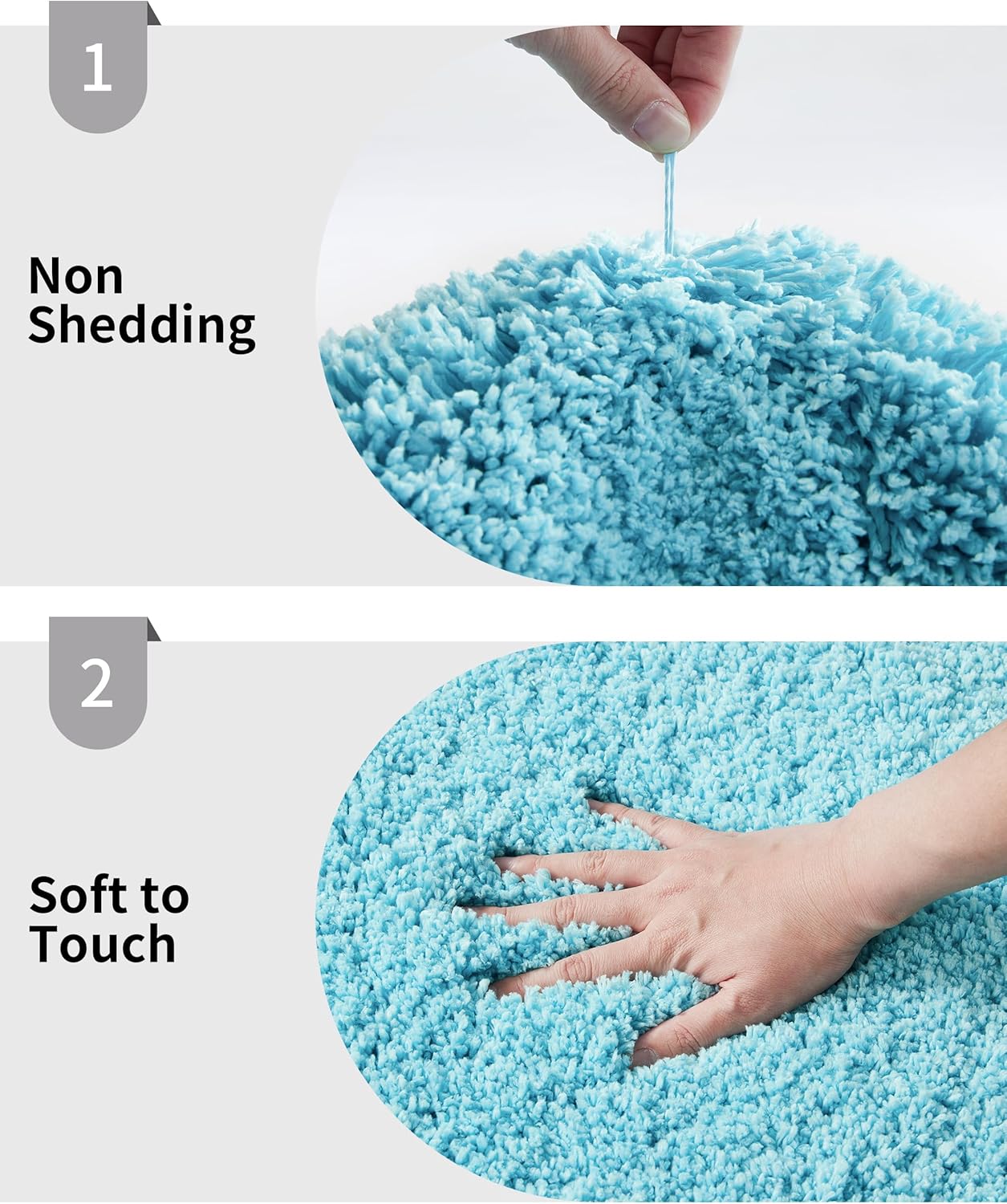 Bathroom Runner Rug 24x70 Teal Non Slip Fluffy Long Bath Mat for Bathroom Floor Washable Plush Luxury Large Bath Rug for Tub Absorbent Runner Rug for Bedside