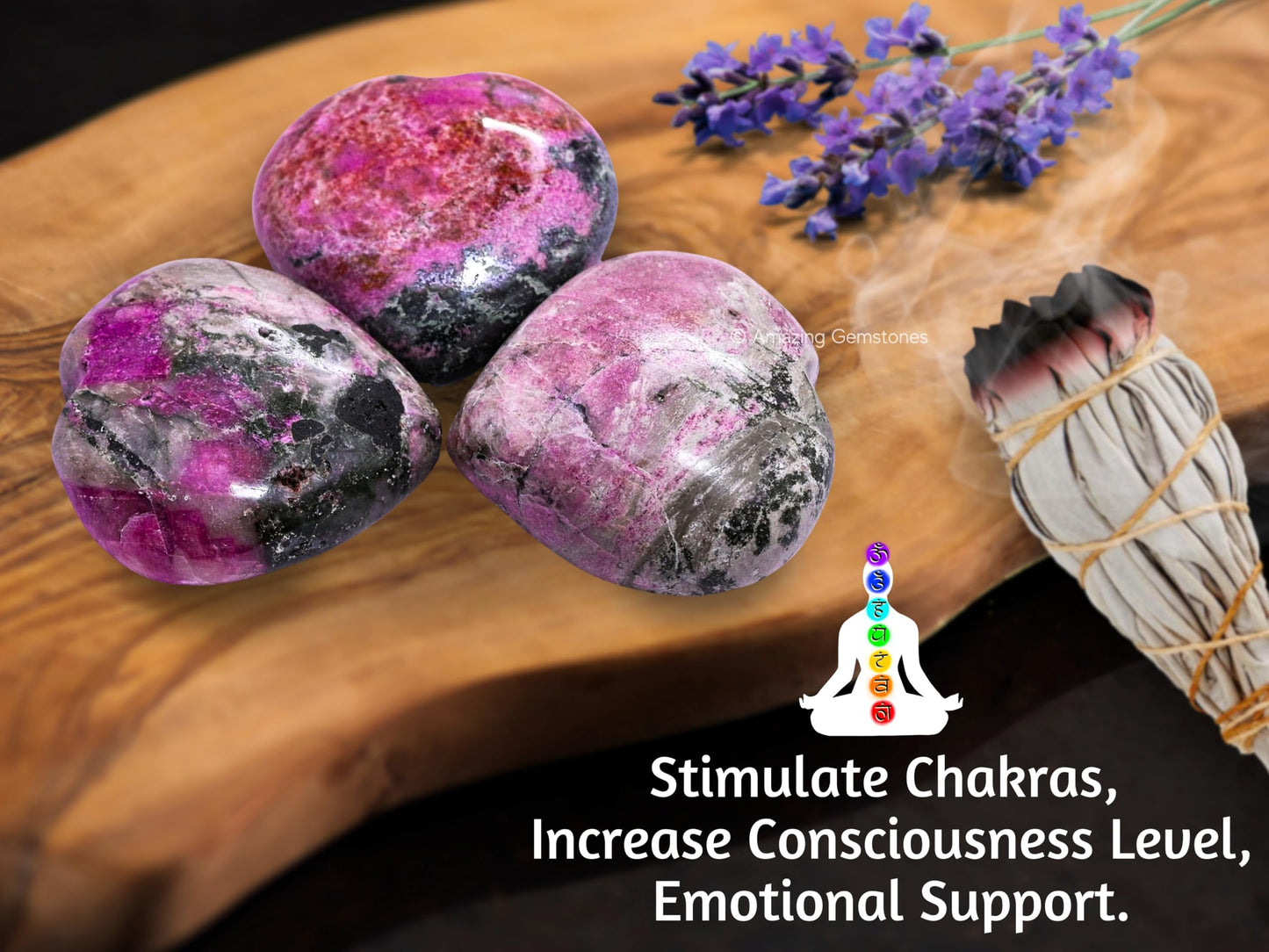 Amazing Gemstone Cobalt Calcite Crystal Heart Palm Stone - Pocket Massage Worry Stone for Natural Body Chakra Balancing, Reiki Healing and Crystal Grid