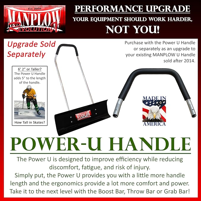 MANPLOW RevolutionX Snow Pusher with U Handle (32 Inch)