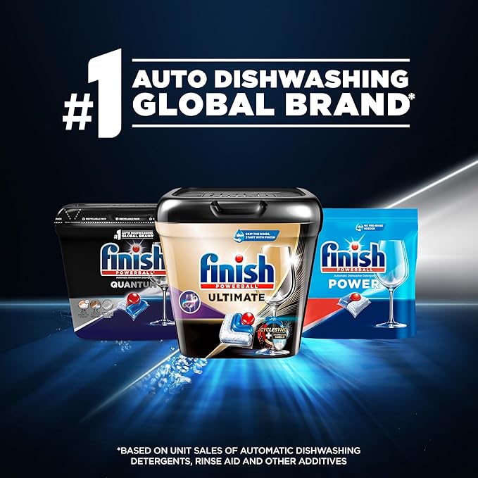 Finish Quantum Dishwasher Pods, No Pre-Rinse Dishwasher Detergent Soap Removes 24HR Dried-On Stain and Grease, Leaving a Virtually Spotless Shine, 48 Count