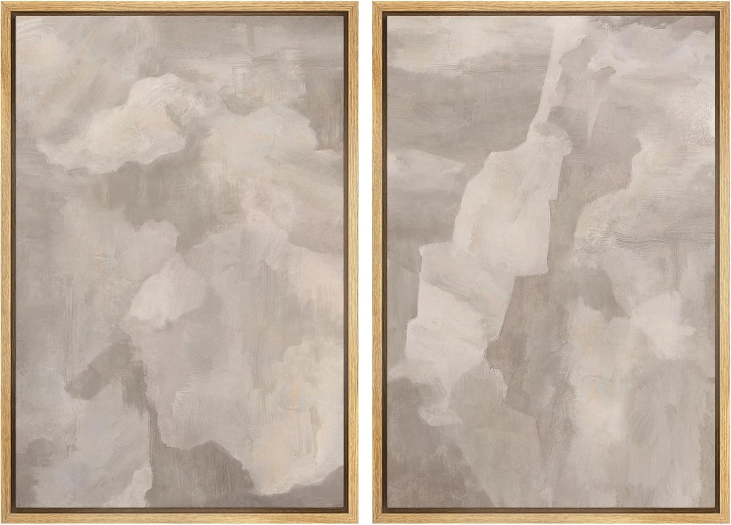 SIGNWIN Framed Canvas Print Wall Art Textured Abstract Earthy Beige Tones Illustrations Modern Art Decorative Contemporary for Living Room, Bedroom, Office - 16"x24"x2 Natural