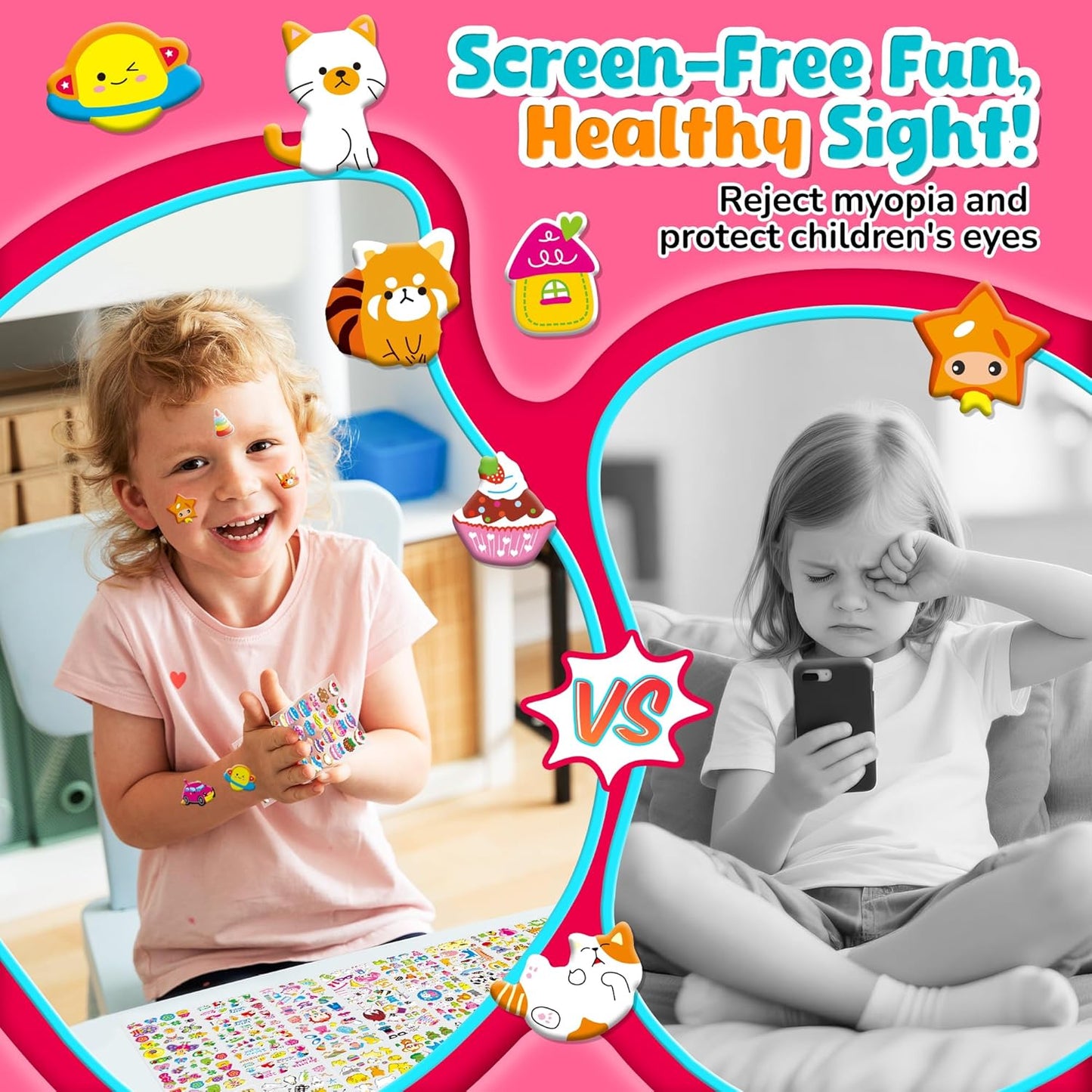 Sinceroduct Stickers for Kids,3D Puffy Sheets with 3200+ Children Stickers,64 Different Themed Sheets: Animals, Sea Life, Dinosaurs, Letters, Crafts, Rewards, Party for Teachers Parents Ideal Gifts
